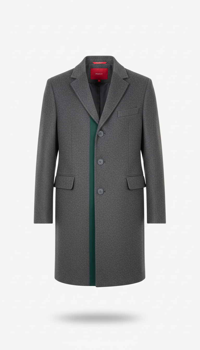 Contemporary Overcoat with Bold Lining