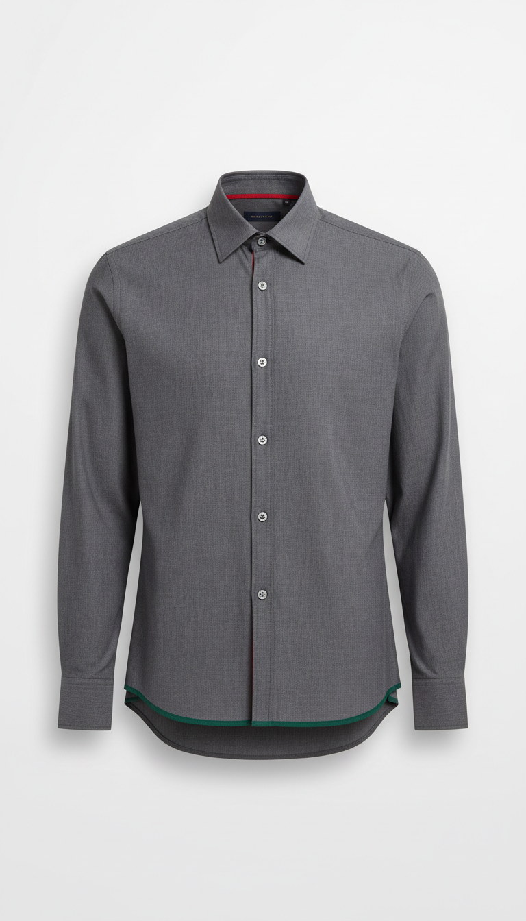 Tailored Cotton Shirt with Contrast Cuffs